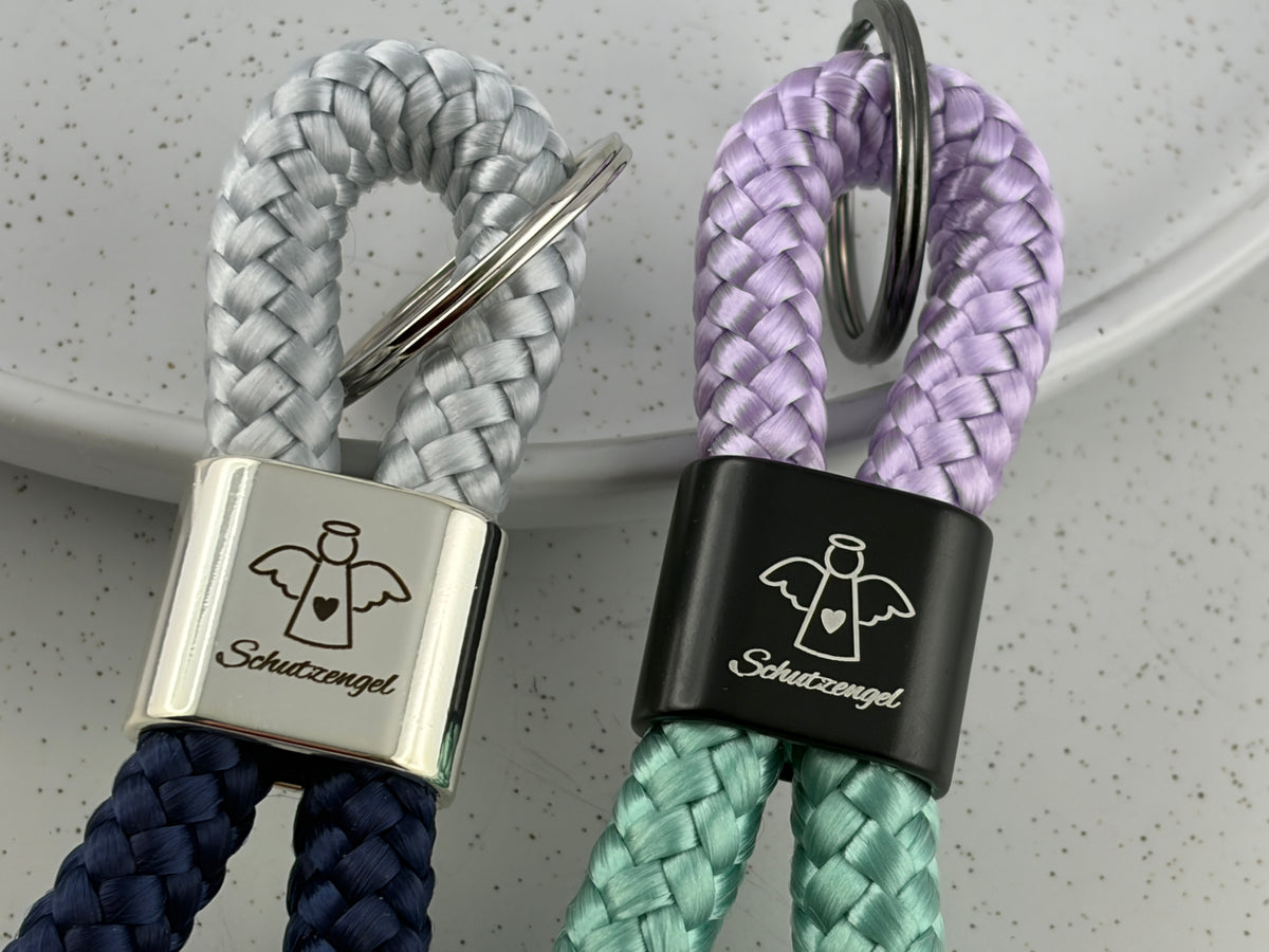 Schutzengel Schlüsselanhänger aus Segelseil | Glücksbringer & Geschenk