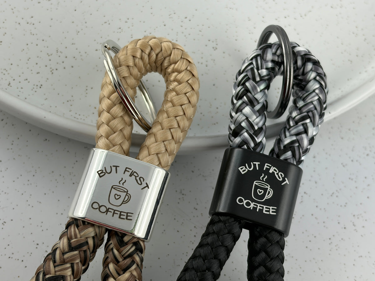 But first coffee Schlüsselanhänger aus Segelseil | Kaffeeliebe & Geschenk
