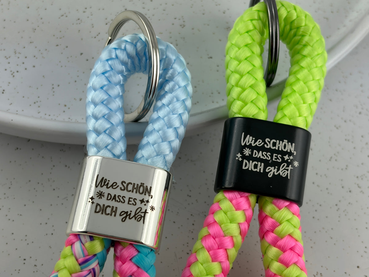 Wie schön, dass es dich gibt Schlüsselanhänger aus Segelseil | Geschenk für einen lieben Menschen