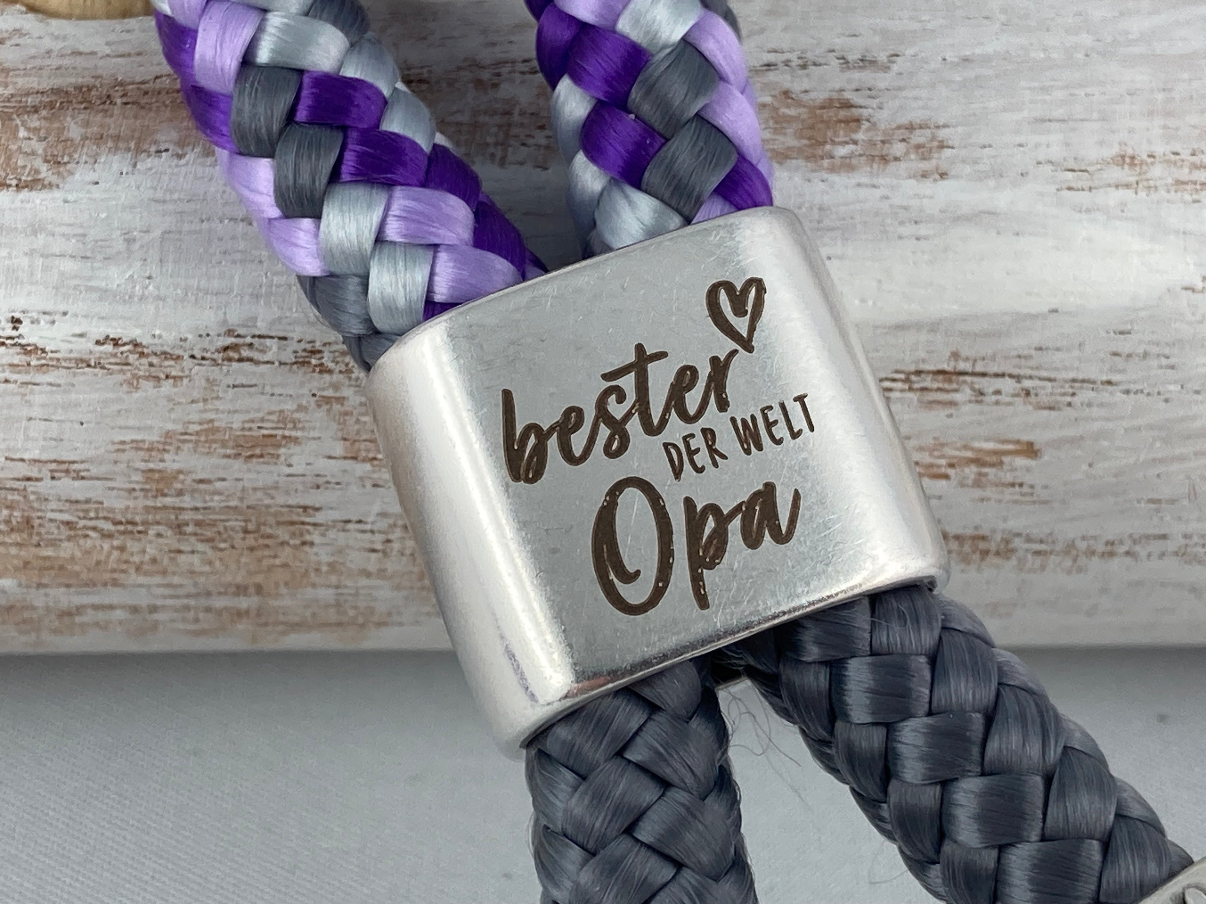 Set Schlüsselanhänger mit Gravur "Bester Opa der Welt und Beste Oma der Welt" - Handgefertigt und mit Schiebeperlen