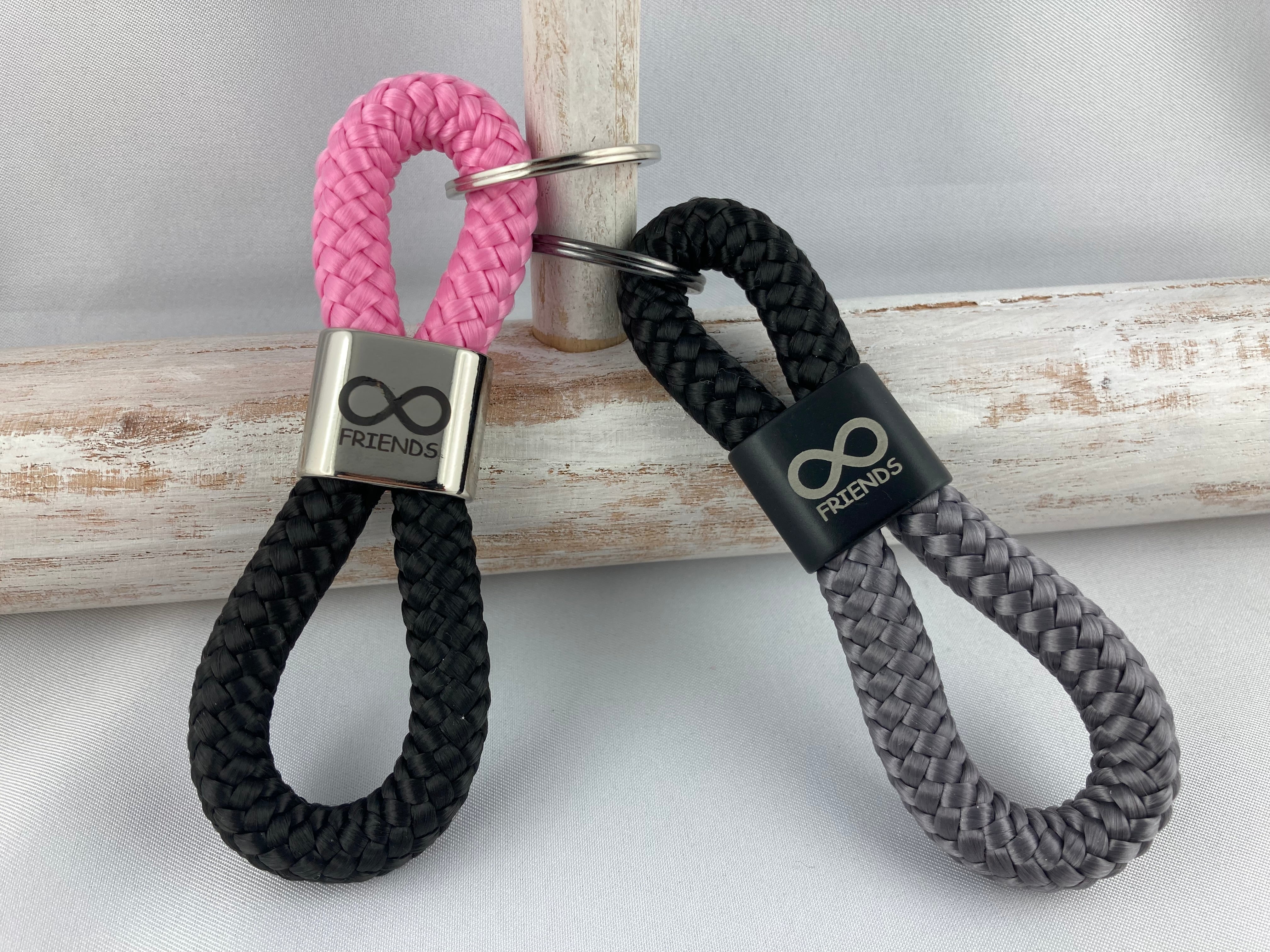Segelseil Schlüsselanhänger Friends mit Unendlichkeitszeichen, Freundschaft Geschenk