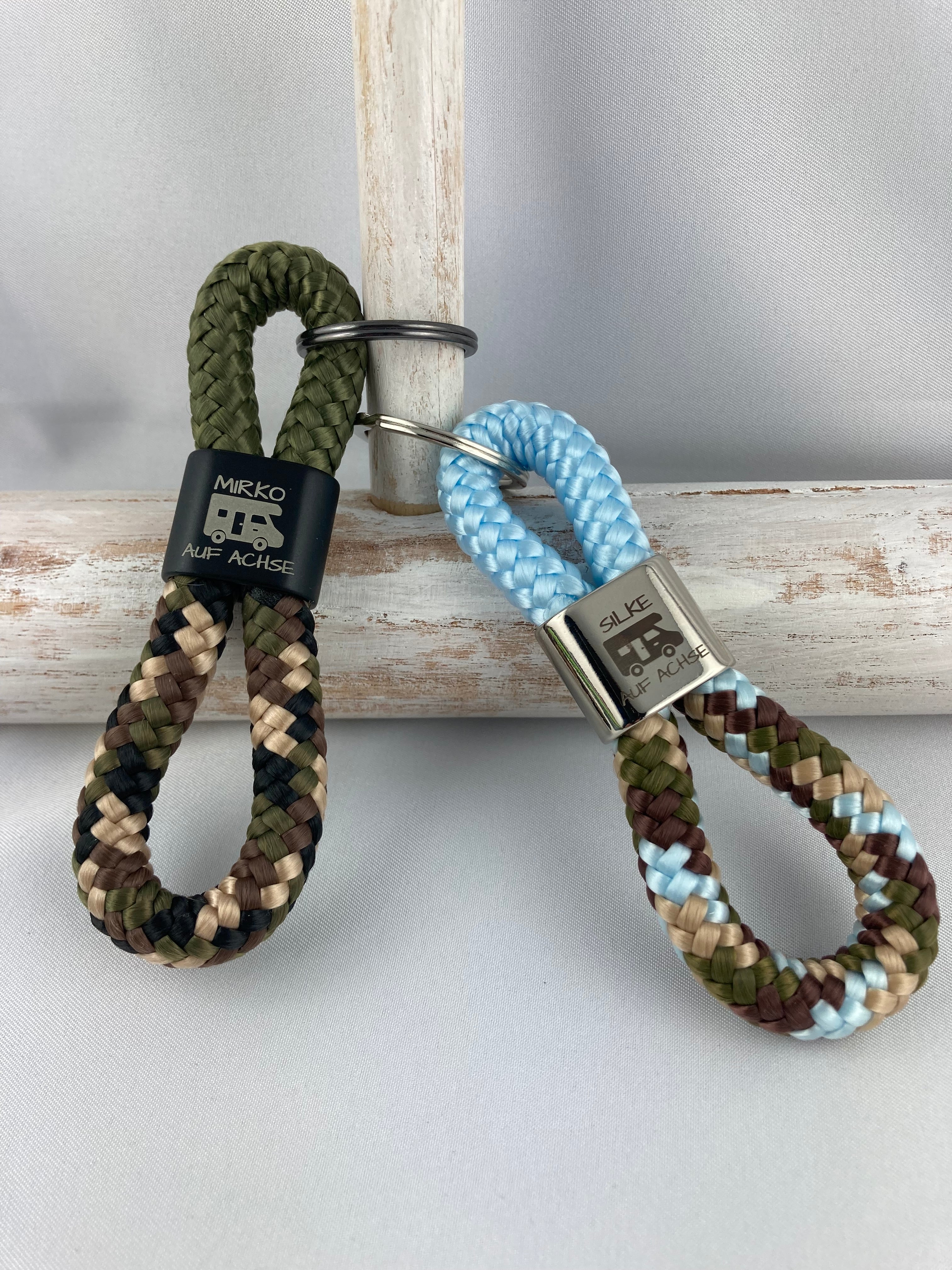 Personalisierter Wohnmobil-Schlüsselanhänger aus Segelseil