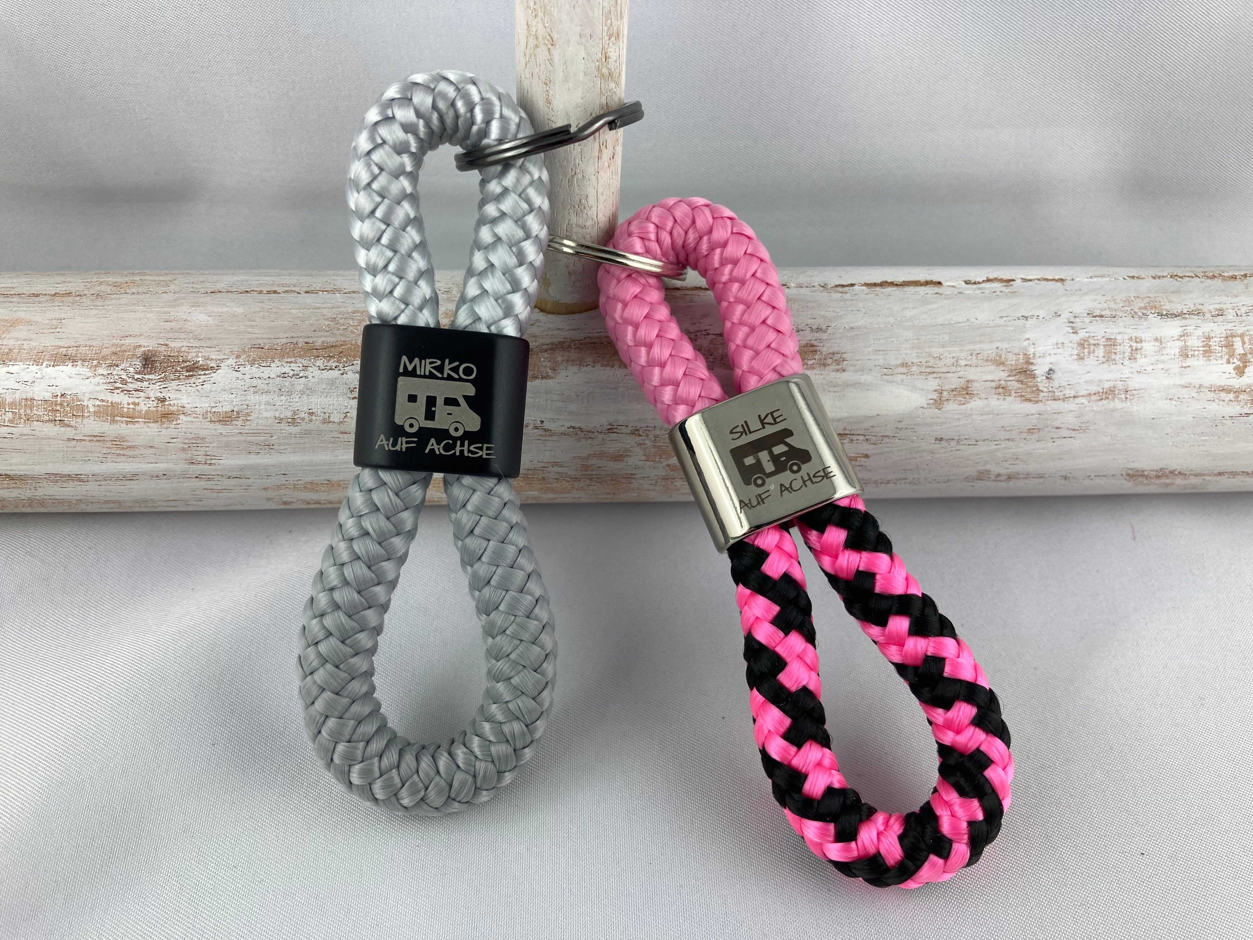 Personalisierter Wohnmobil-Schlüsselanhänger aus Segelseil