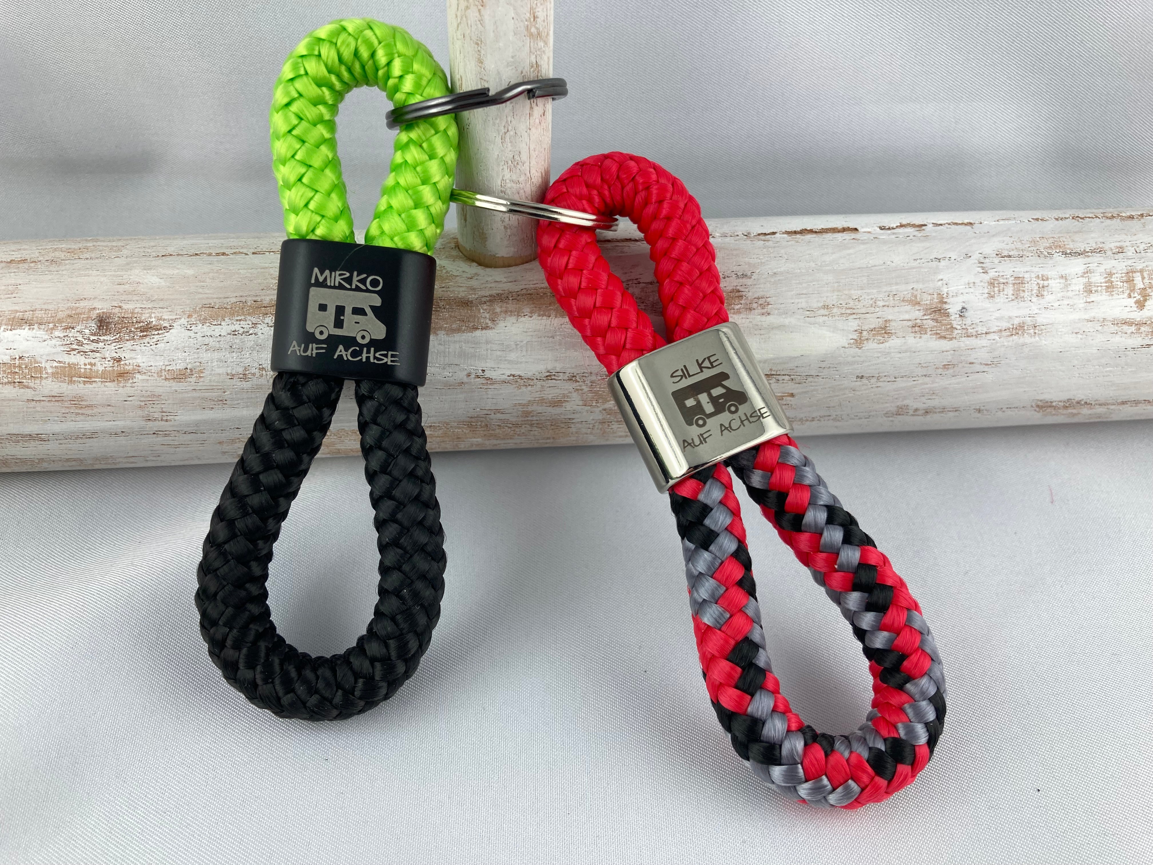 Personalisierter Wohnmobil-Schlüsselanhänger aus Segelseil