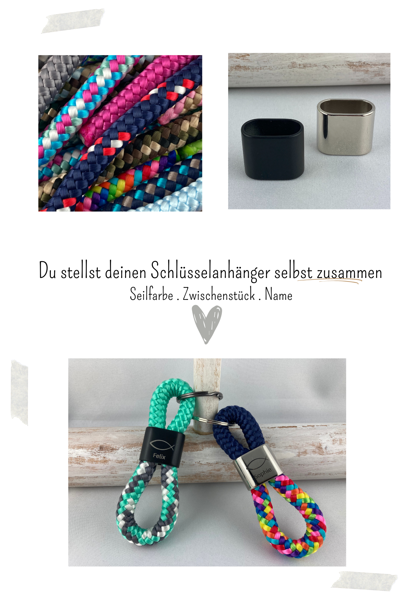 Personalisierter Schlüsselanhänger zur Kommunion und Konfirmation, Fisch-Symbol