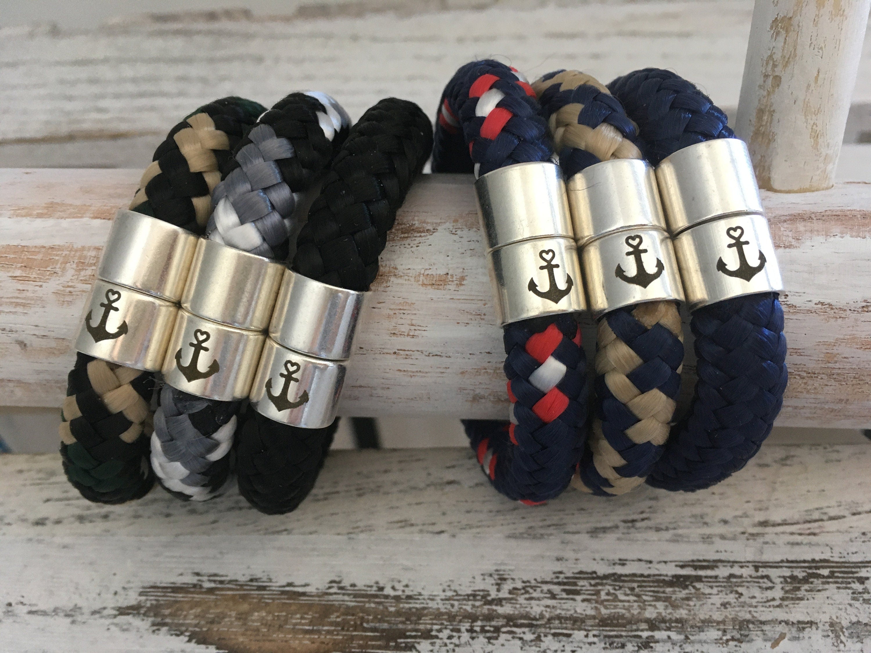 Armband aus Segelseil mit versilbertem Magnetverschluss für Damen und Herren ganz individuell in Wunschfarbe, maritimes Armband