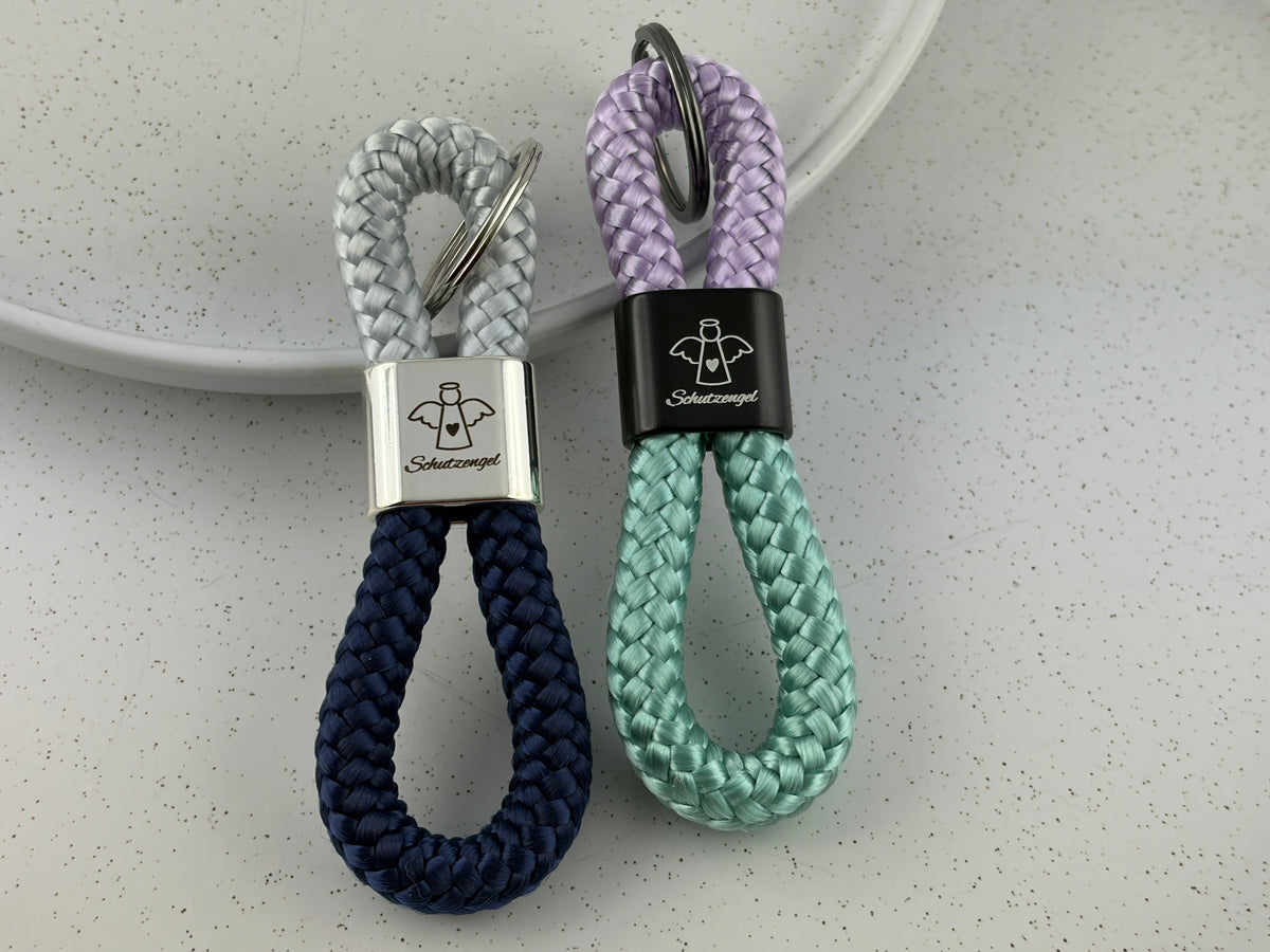 Schutzengel Schlüsselanhänger aus Segelseil | Glücksbringer & Geschenk
