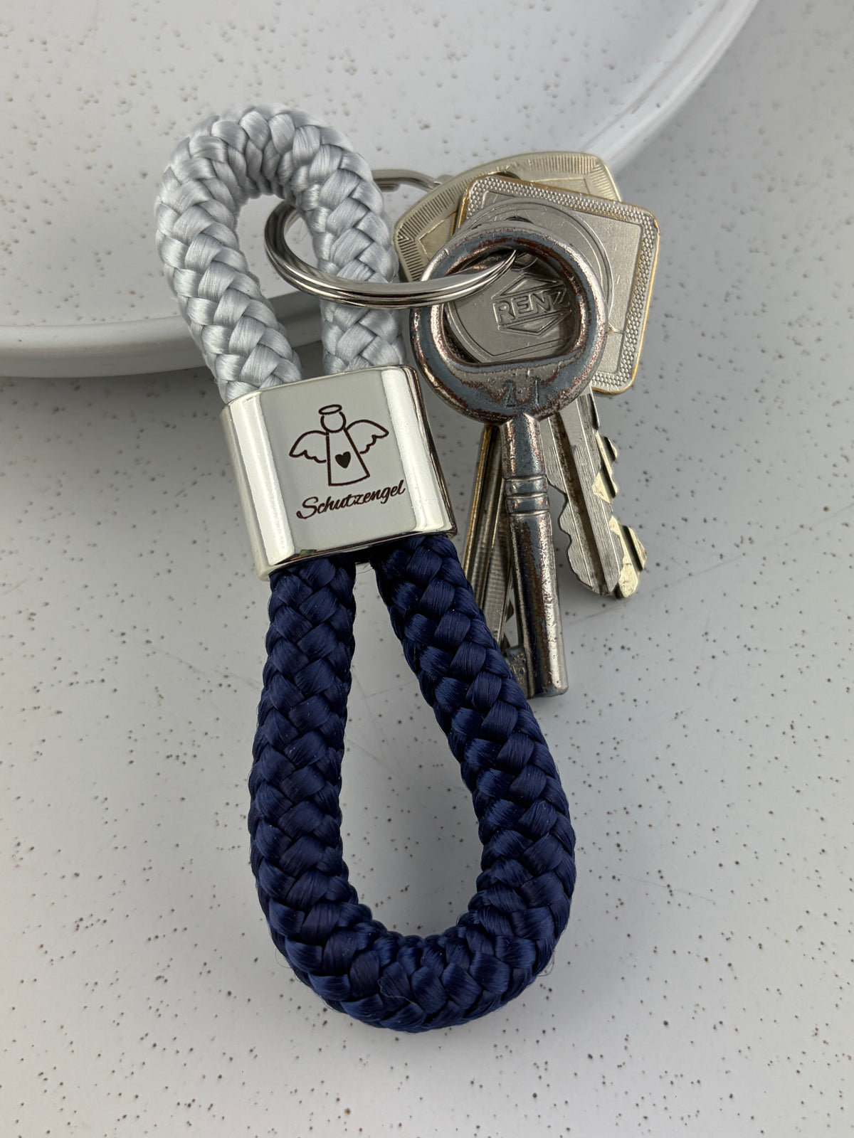 Schutzengel Schlüsselanhänger aus Segelseil | Glücksbringer & Geschenk