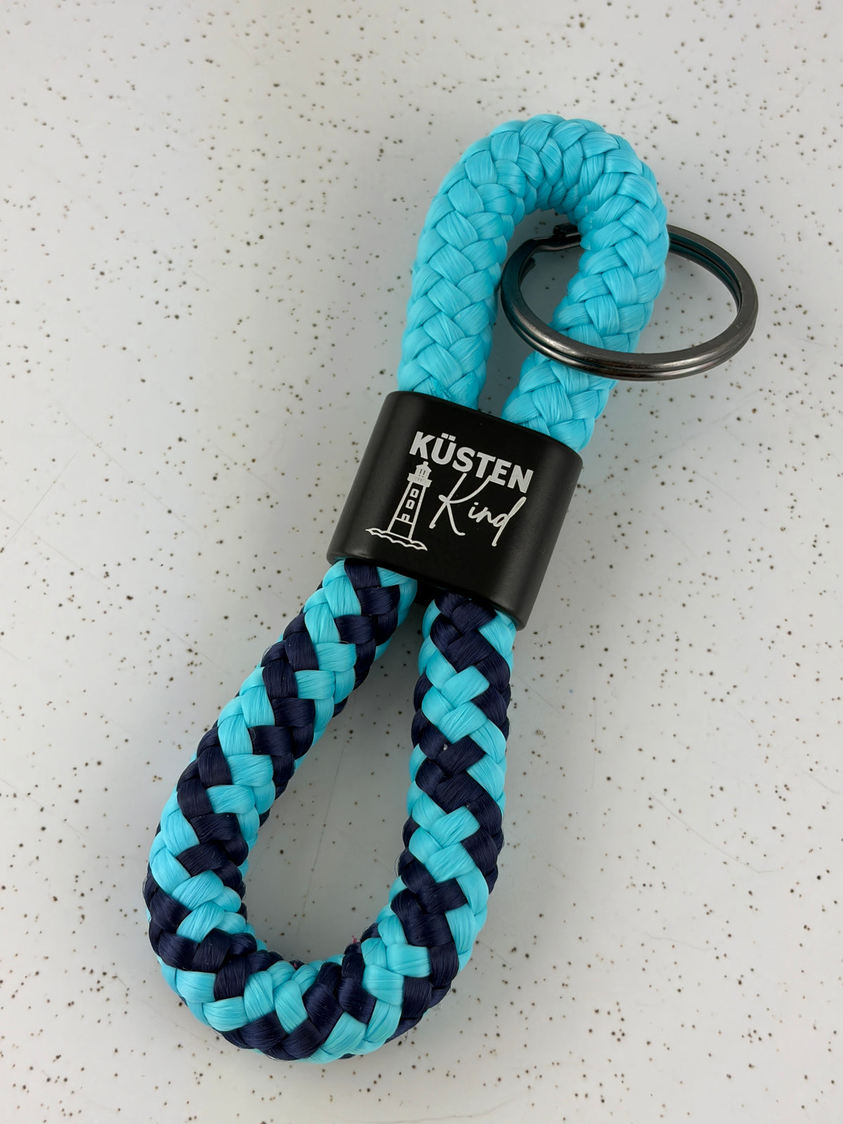 Küstenkind Schlüsselanhänger aus Segelseil mit Leuchtturm | Maritimes Geschenk | Wunschfarbe wählbar