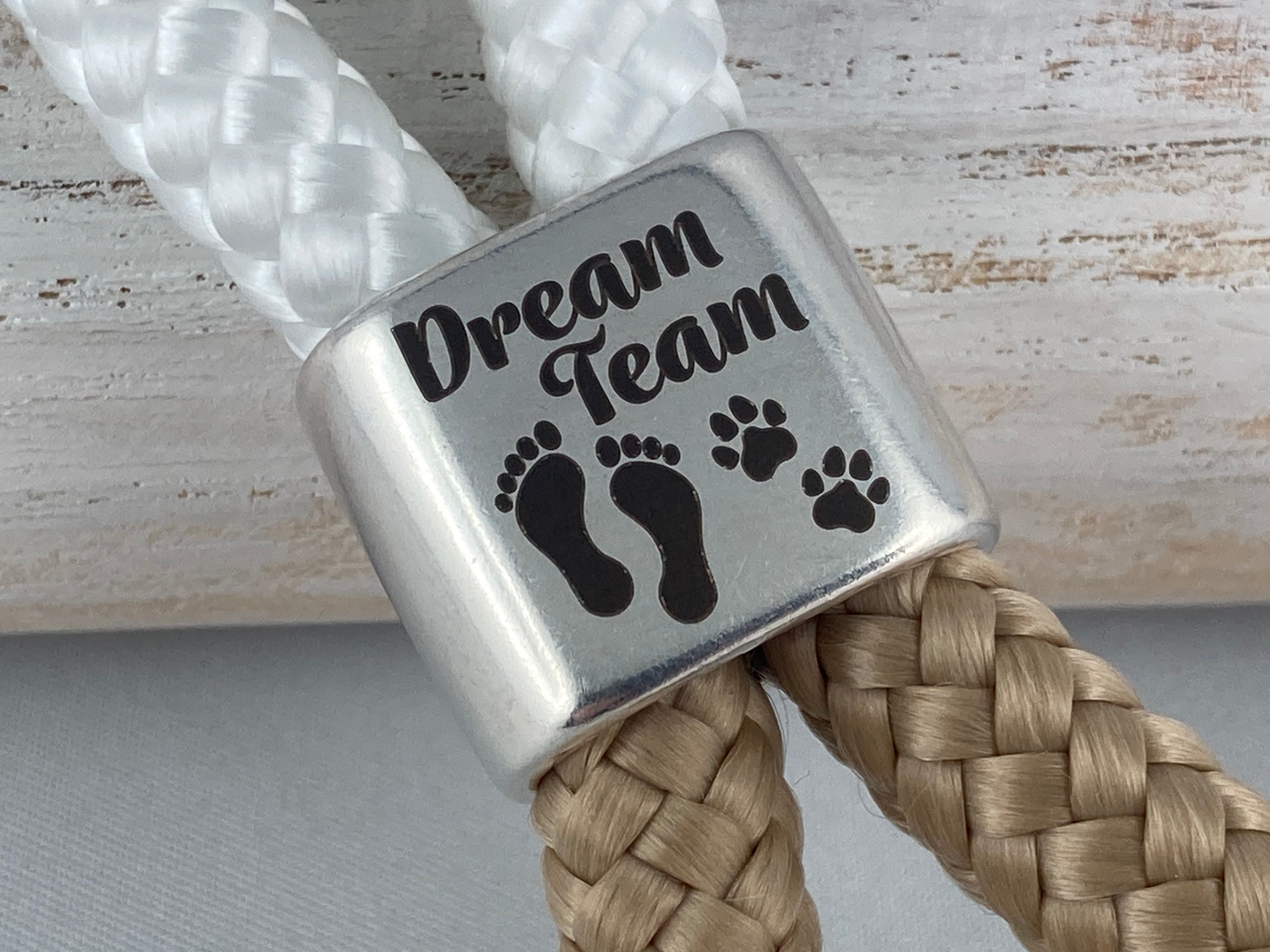 Schlüsselanhänger Segelseil "Dream Team" - weiß/ beige