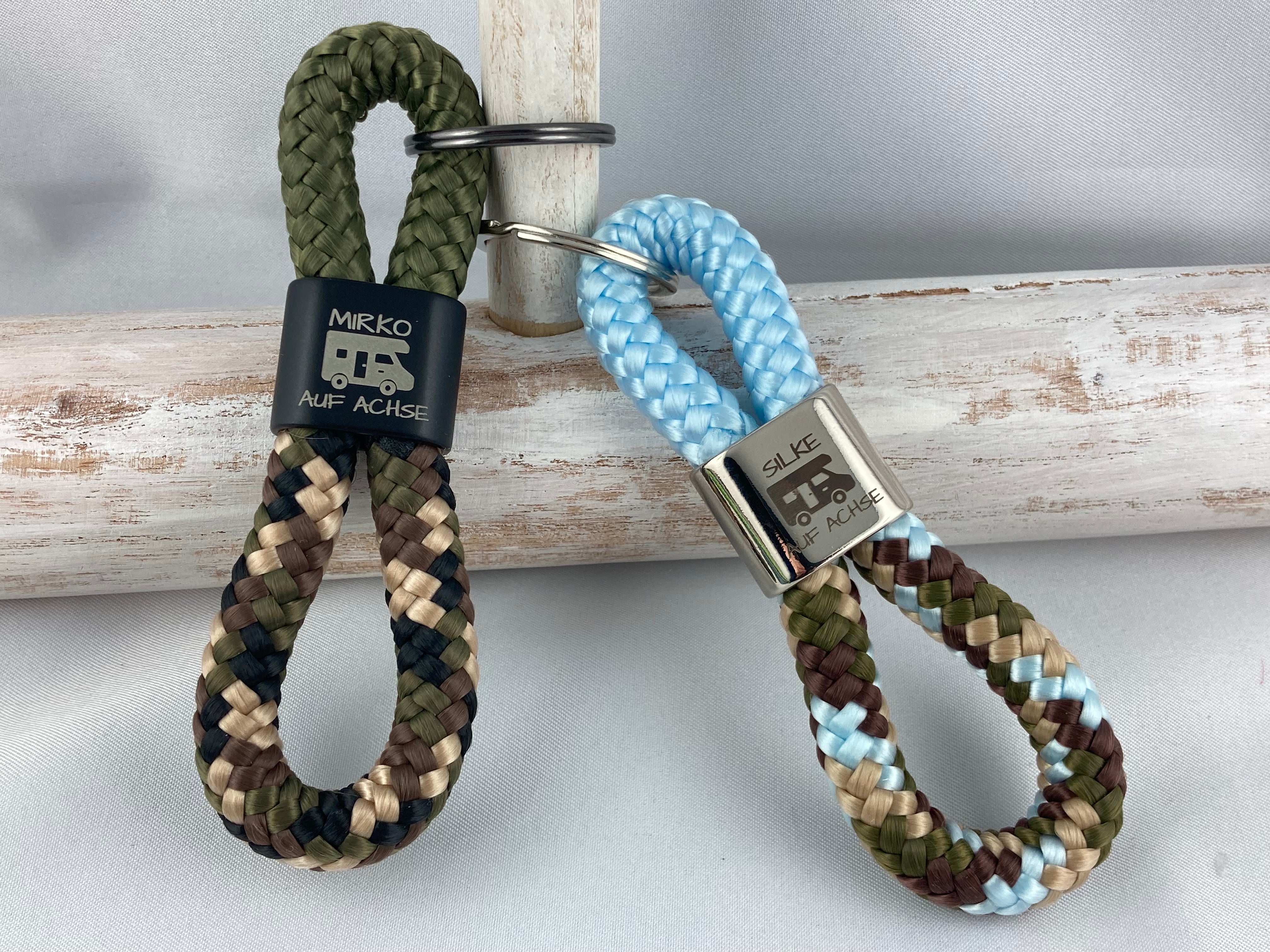 Personalisierter Wohnmobil-Schlüsselanhänger aus Segelseil