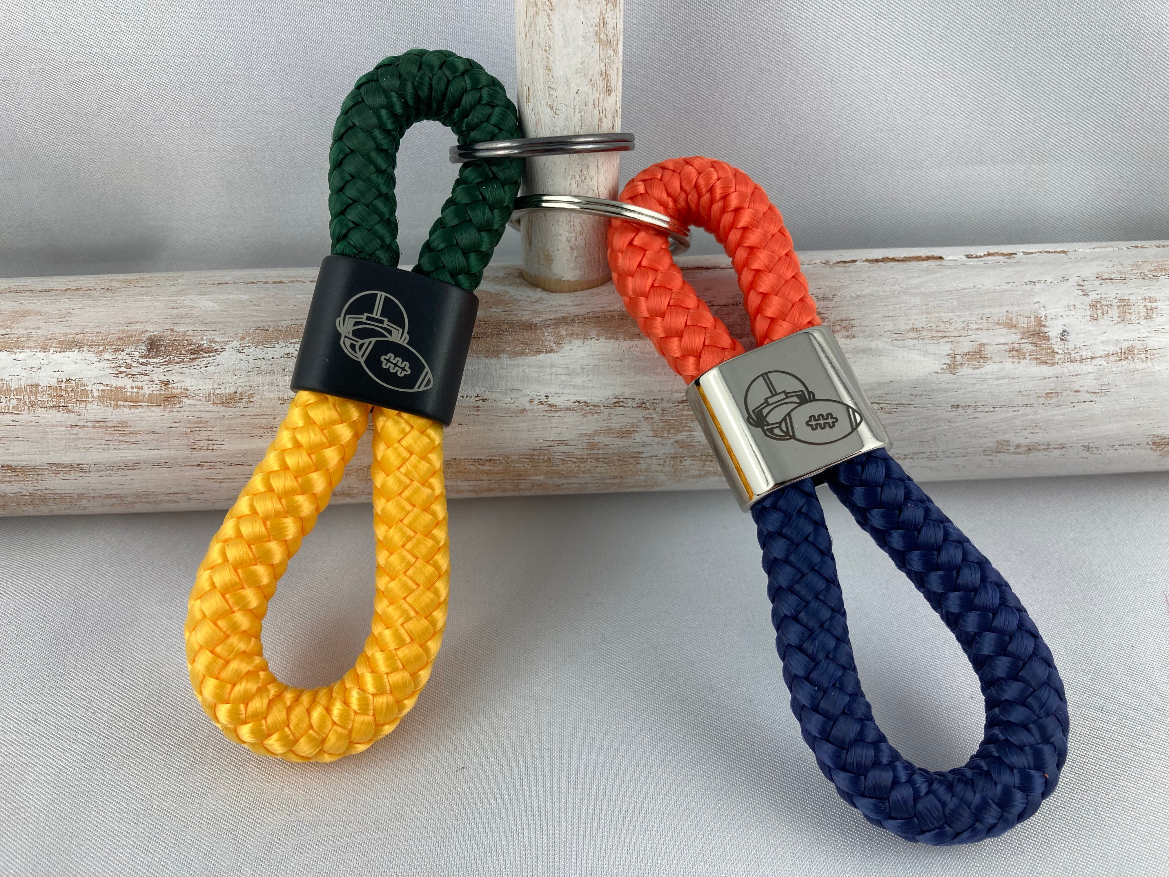 Football-Schlüsselanhänger aus Segelseil - sportliches Geschenk für Football-Fans