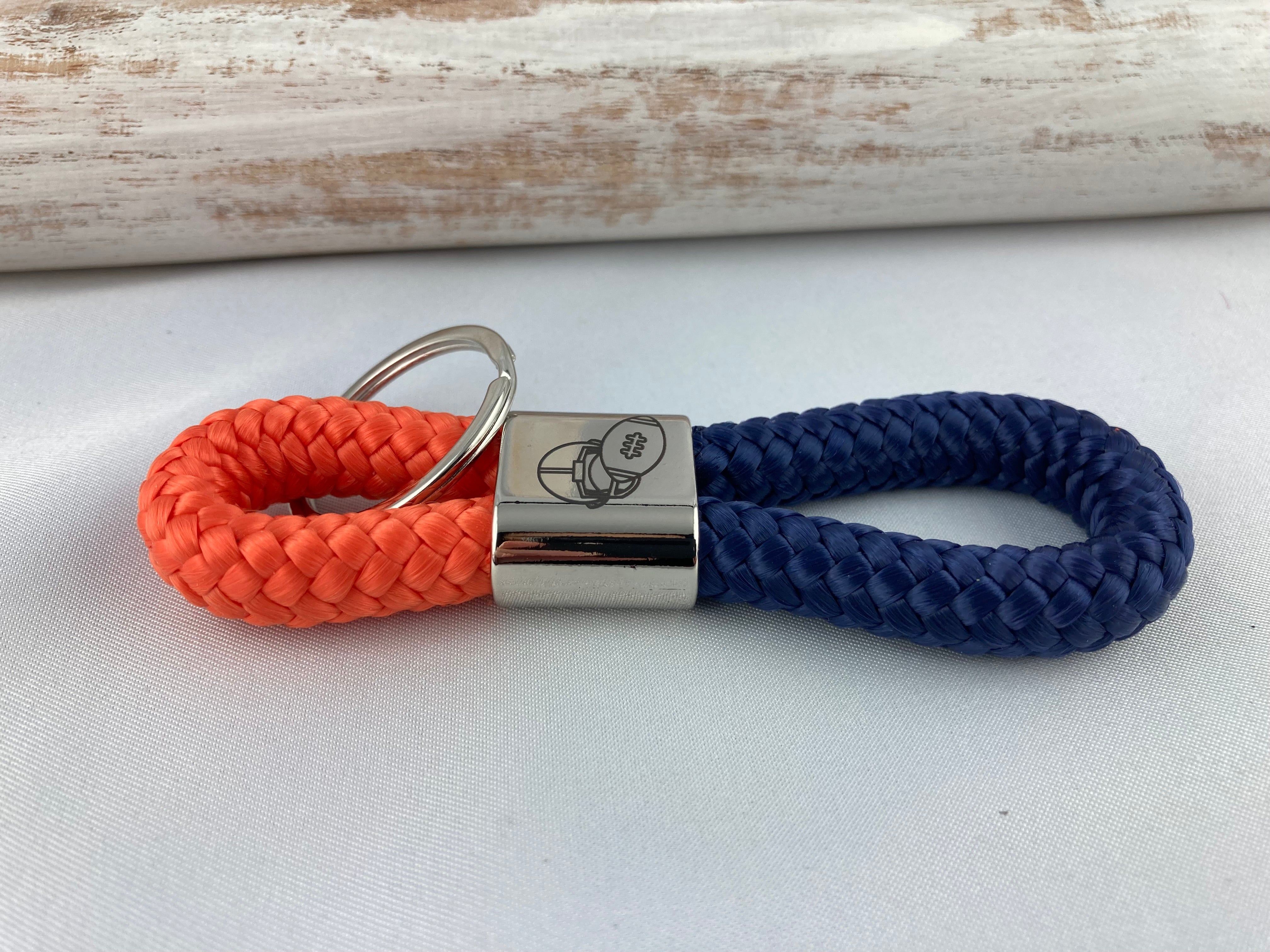 Football-Schlüsselanhänger aus Segelseil - sportliches Geschenk für Football-Fans